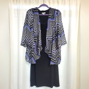 Croft and Barrow sleeveless dress with attached cover-up , size 1x